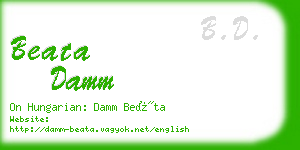 beata damm business card